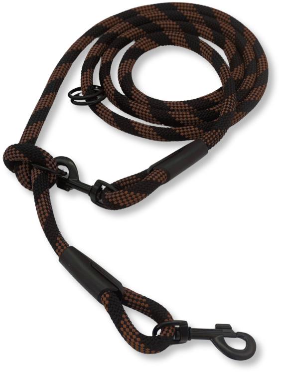 PafDog prepínacie extra pevné nastaviteľné vodidlo 14 mm, 2,5 m, čierno-hnedé