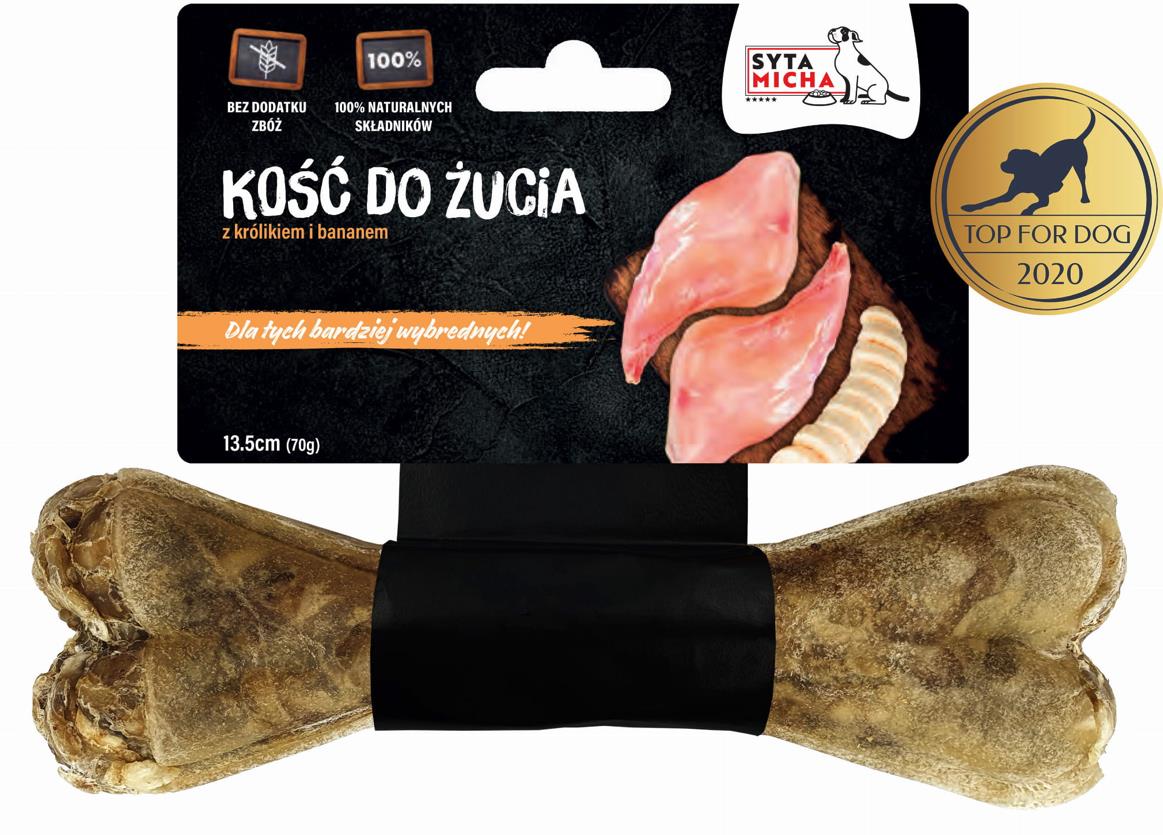 Syta micha – Kosť s králikom a banánom 13,5 cm