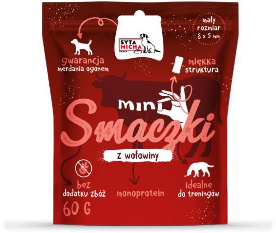 Syta micha – Mini maškrty pre psov s hovädzím mäsom