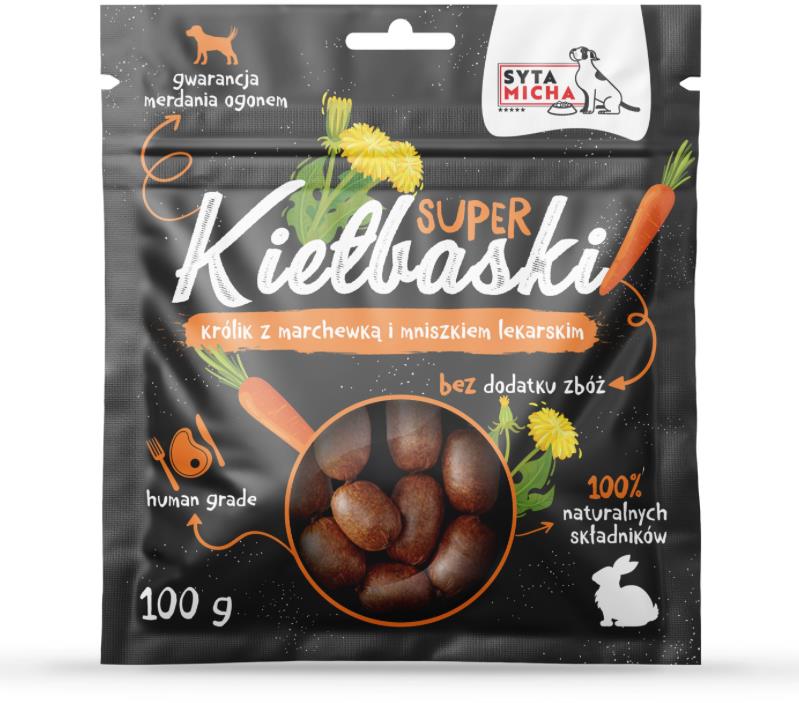 Syta micha – Klobásky s králikom, mrkvou a púpavou