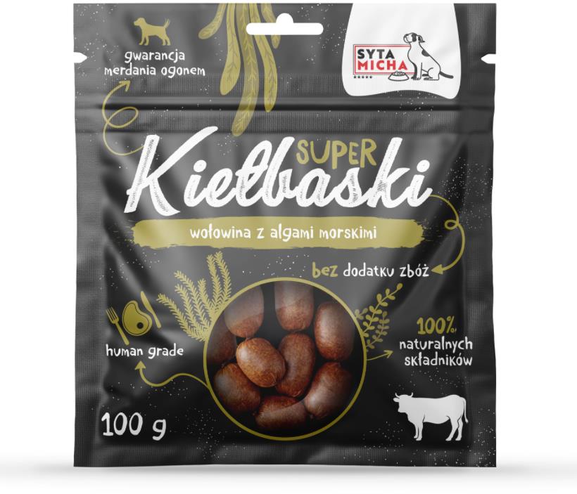 Syta micha – Klobásky s hovädzím mäsom a morskými riasami