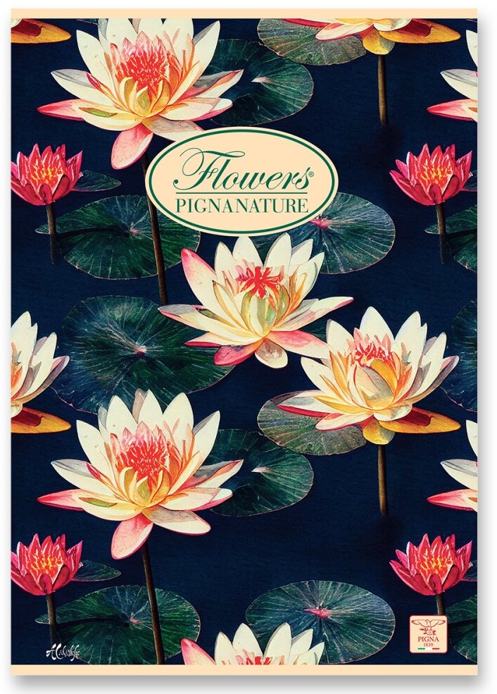 PIGNA Nature Flowers A5 šitý, linajkový, náhodný motív