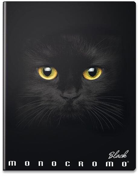 PIGNA Monocromo Black A4 šitý, náhodný motív, linajka