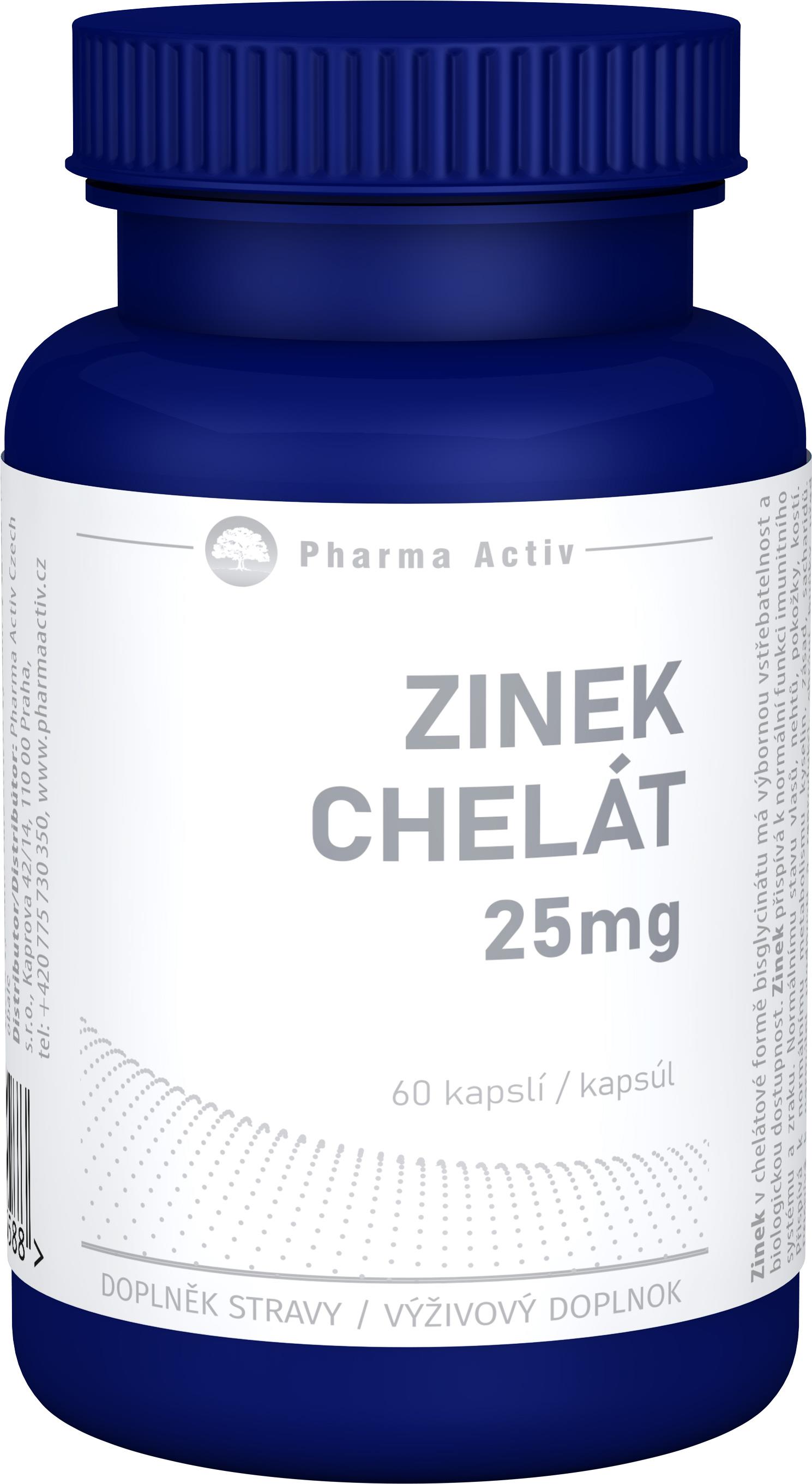 Pharma Activ Zinok Chelát 25 mg, 60 kapsúl