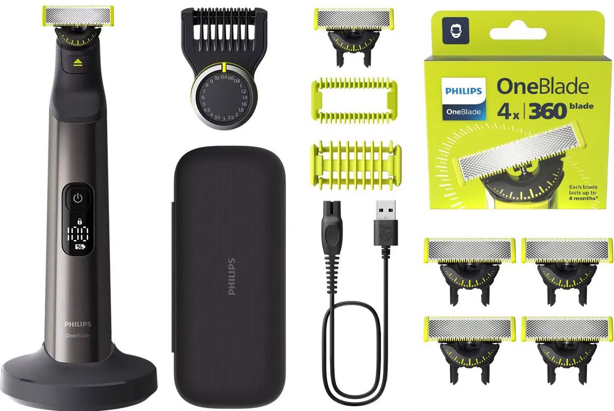 Philips OneBlade Pro 360 QP6652/61 + Philips OneBlade QP440/50 360 4 ks