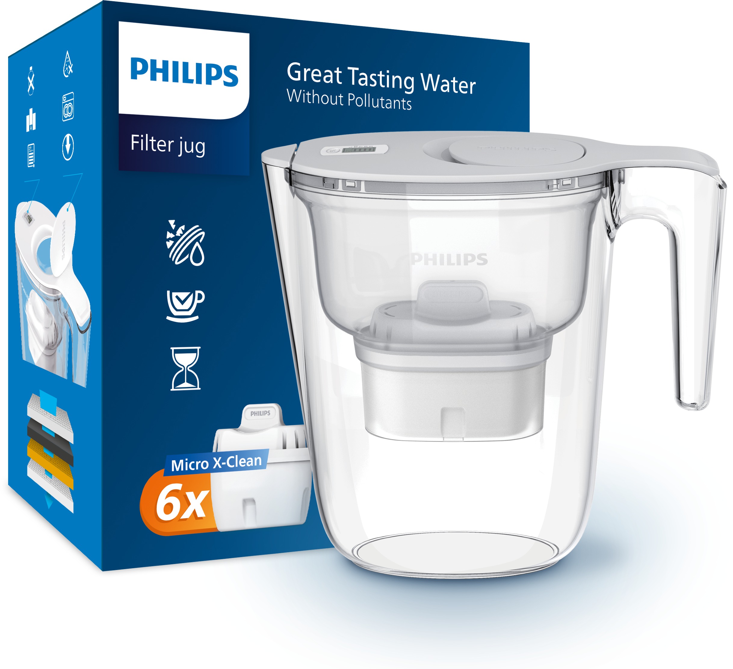 Philips AWP2933WHT 2,6 l Micro X-Clean s časovačom biela + 6 ks Micro X-Clean filter