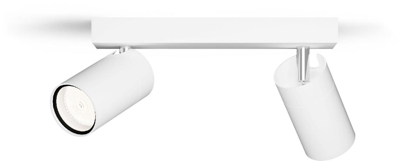 Philips Idris bodové kúpeľňové svietidlo 2×, GU10, 5 W, bez zdroja, 24 cm, IP44, biele