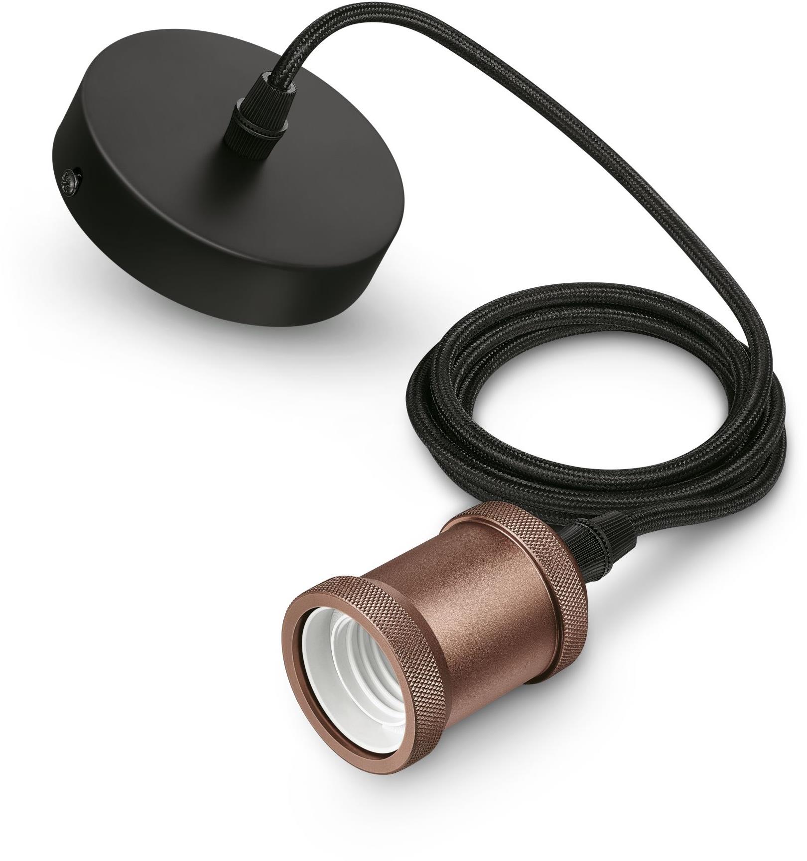 Philips Interiérový čierny textilný závesný kábel s objímkou E27