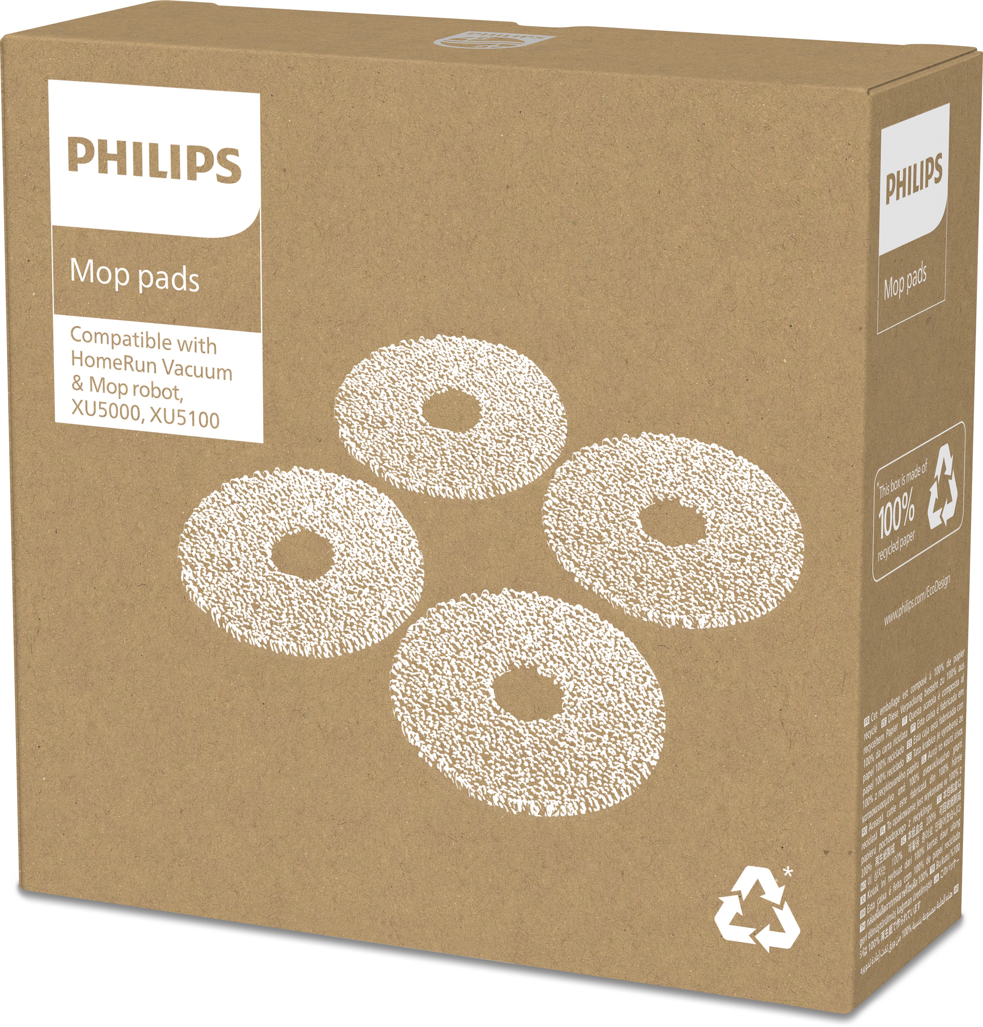 Philips Náhradné rotačné mopy na robotické vysávače 4 ks XV1452/10