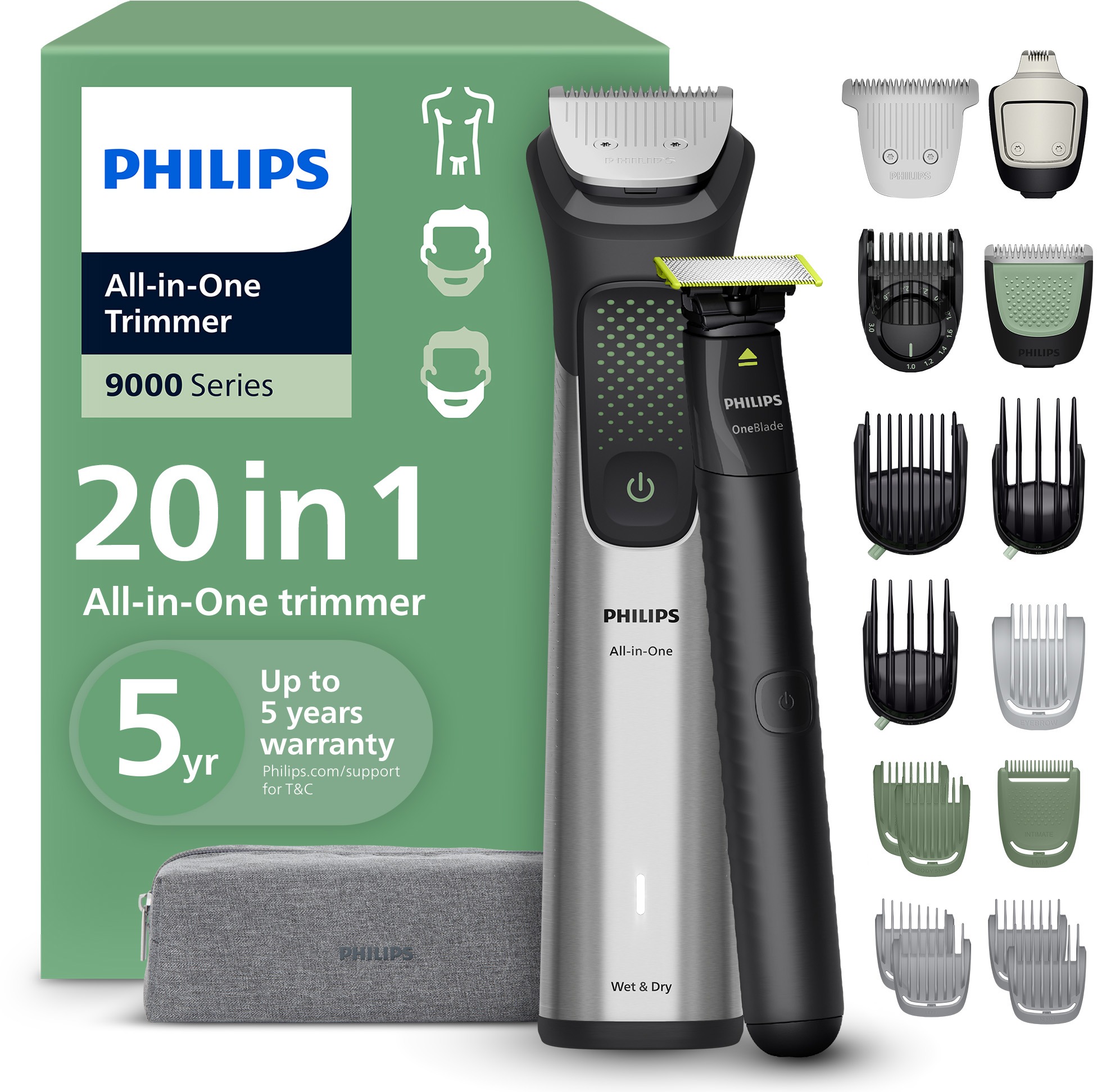 Philips Series 9000 20v1 MG9557/15 + Philips OneBlade