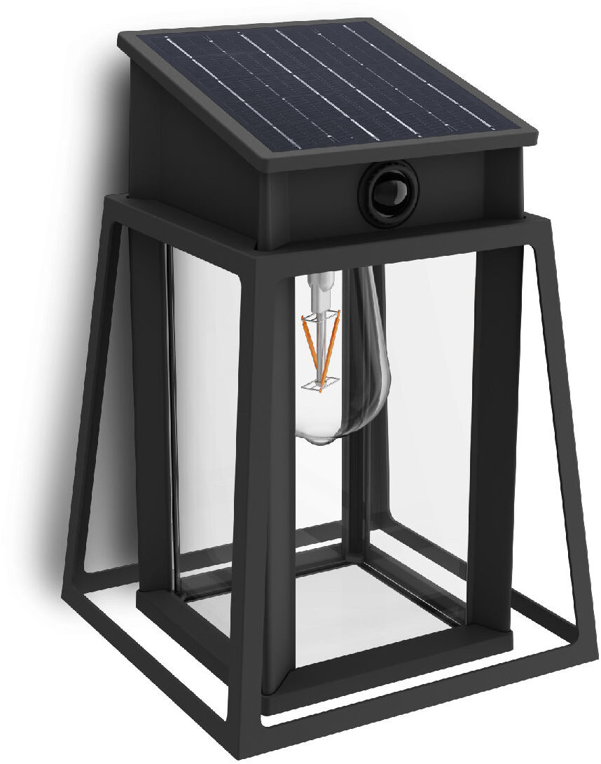 Philips Lysin UltraEfficient solárne LED svietidlo so senzorom 3,2 W, 500 lm, 2700 K, IP44, hranaté,