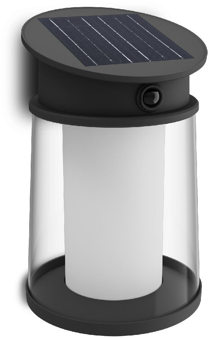 Philips Juda UltraEfficient solárne LED svietidlo so senzorom 3,2 W, 500 lm, 2700 K, IP44, okrúhle, čierne