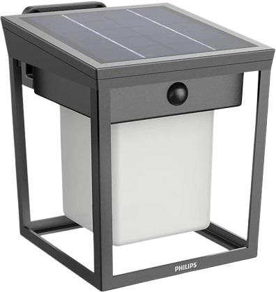 Philips Blaise solárne LED svietidlo so senzorom 1,5 W, 250/20 lm, 3000 K, IP44, hranaté, antracit