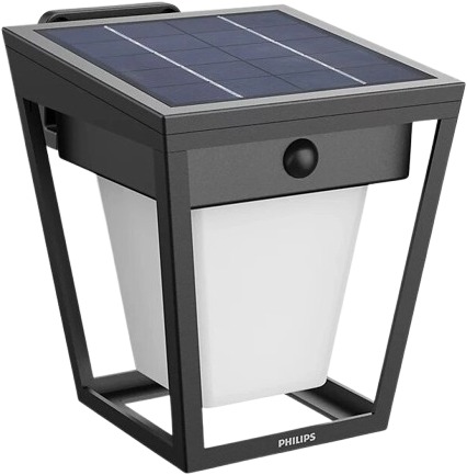 Philips Nissa solárne nástenné LED svietidlo so senzorom 1,8 W, 250/25 lm, 3000 K, IP44, čierne