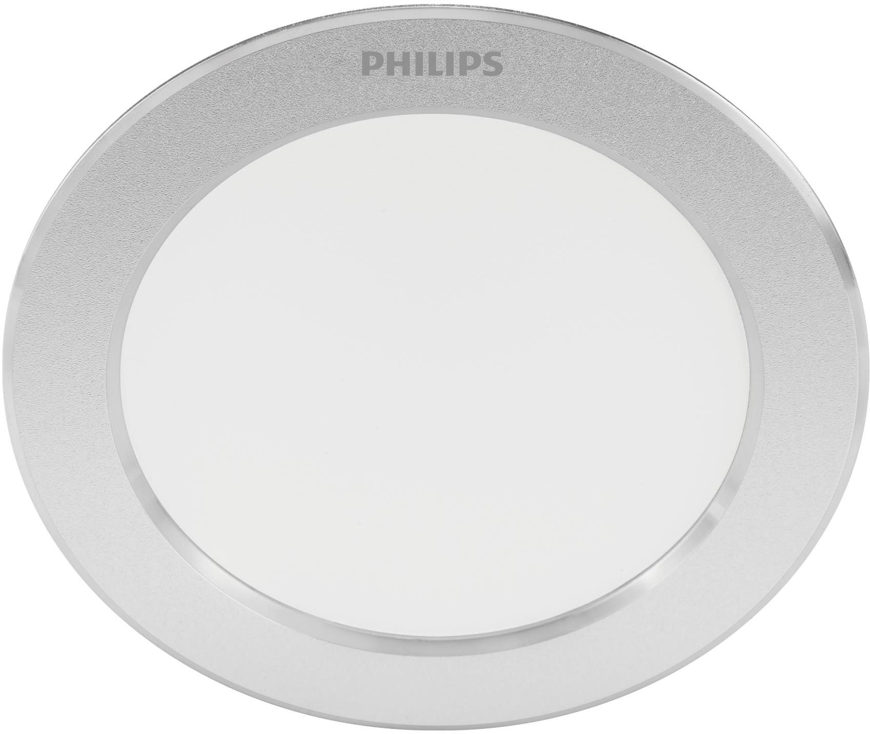 Philips DIAMOND podhľadové LED svietidlo 3,5 W, 300 lm, 2700 K, 9,5 cm, okrúhle, IP20, strieborné