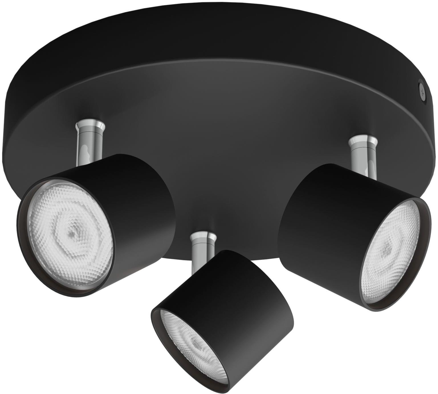 Philips Star bodové LED svietidlo 3× 4,5 W, 1500 lm, 2700 K, IP20, stmievateľné, čierne