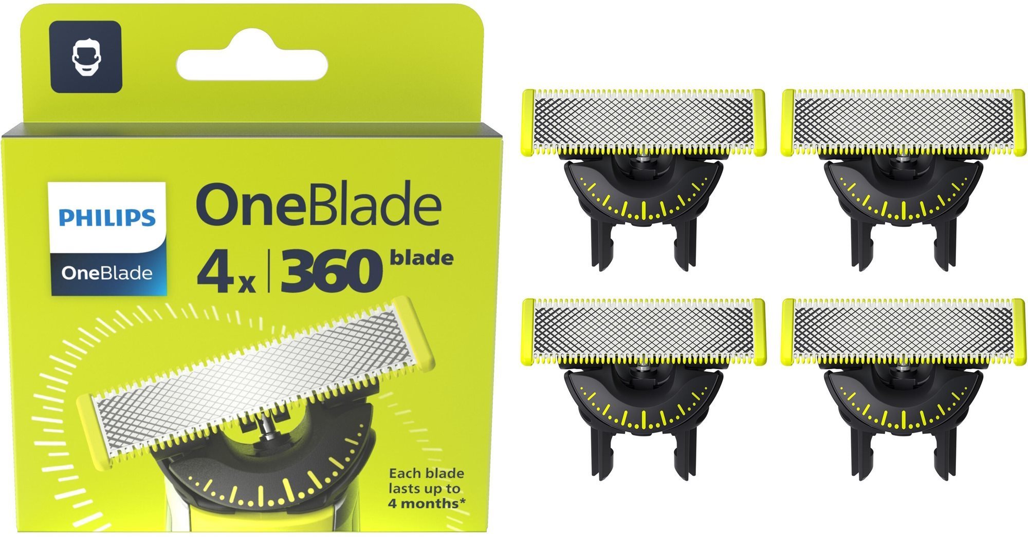 Philips OneBlade QP440/50 Výmenné čepele 360, 4 ks