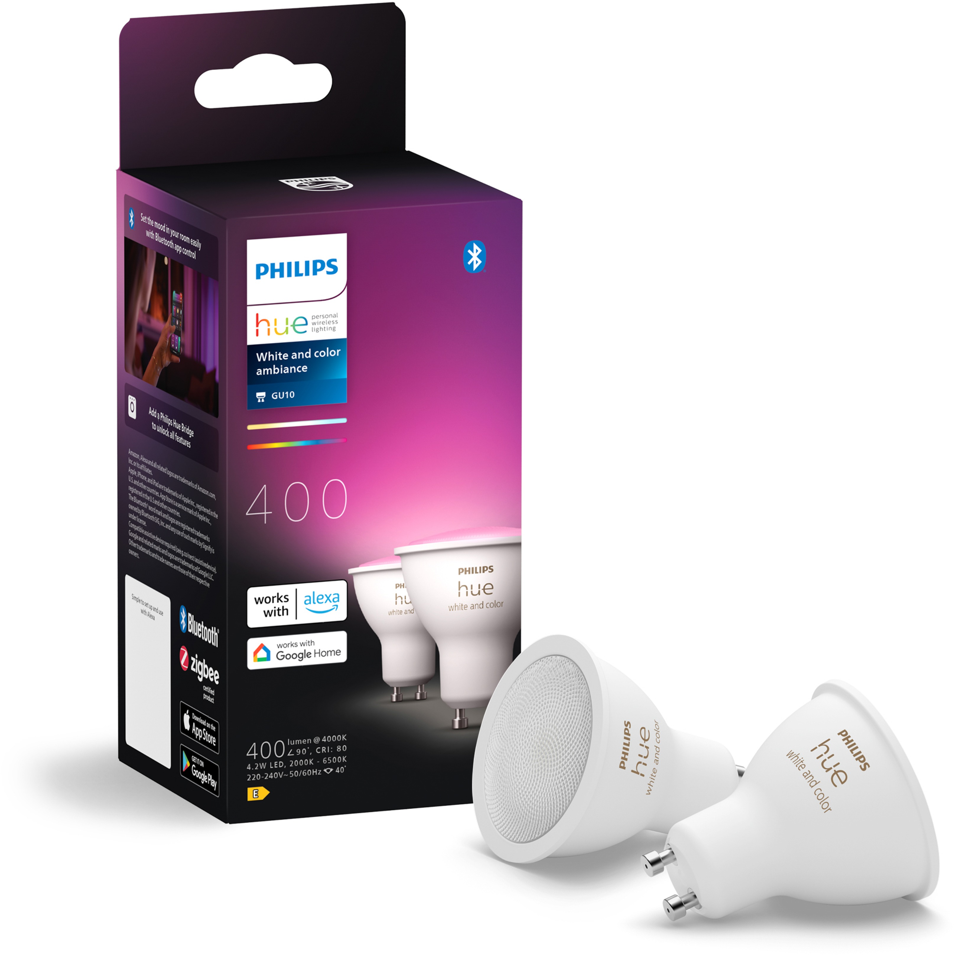 Philips Hue White and Color ambiance 4.2 W GU10 sada 2 ks