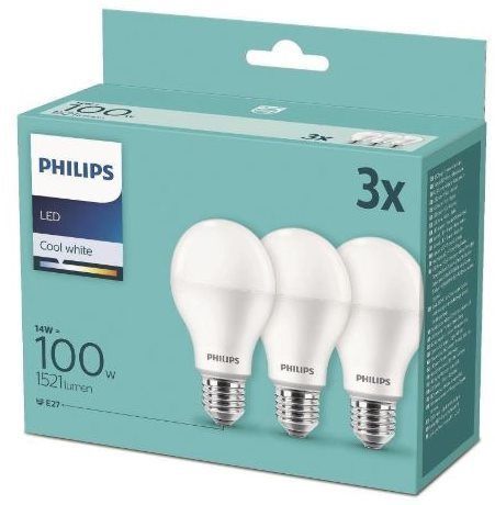 Philips LED 14 – 100 W, E27 4000 K, 3 ks