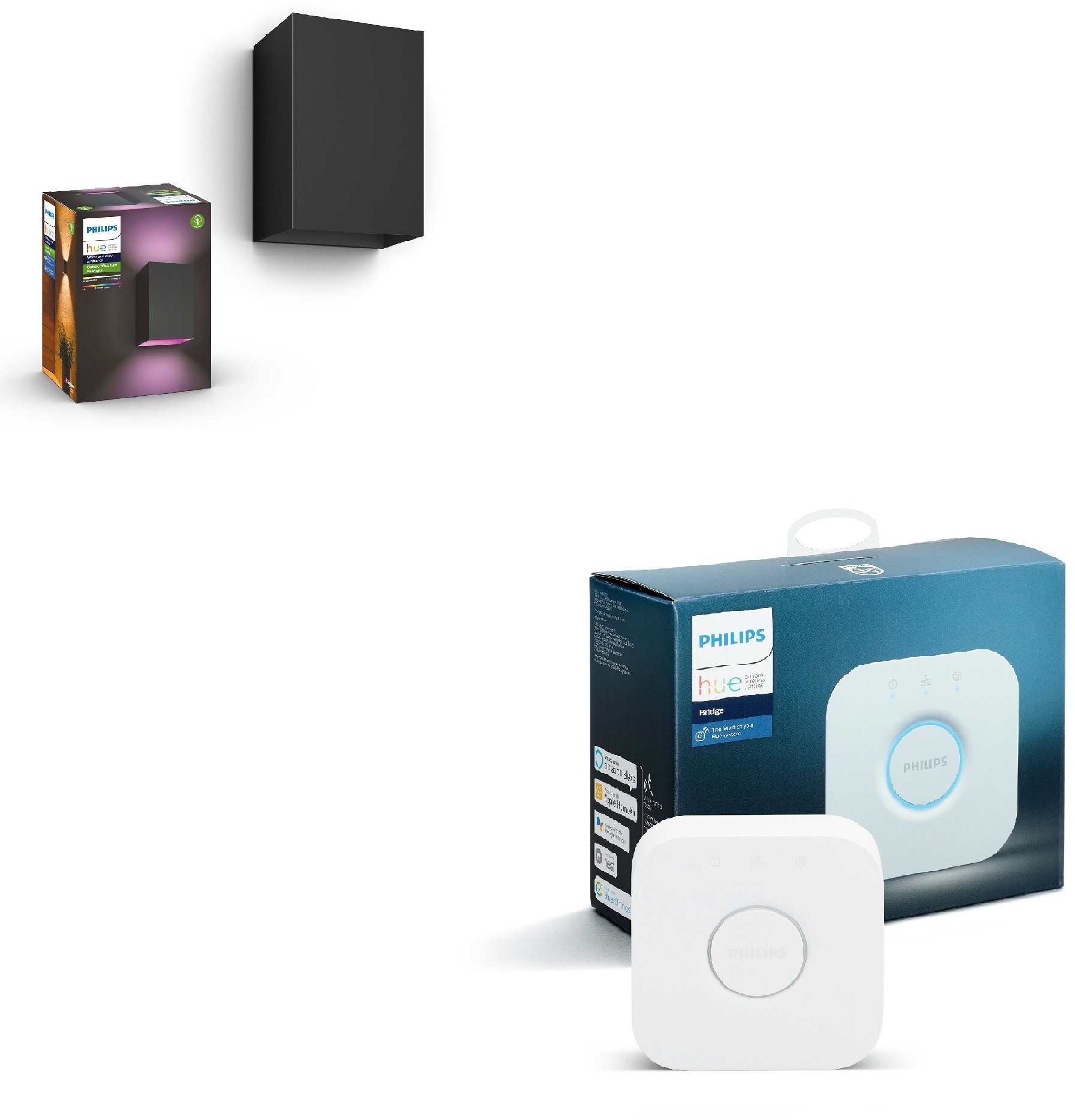 Resonate Hue WACA wall lantern black 2× 8 + Bridge