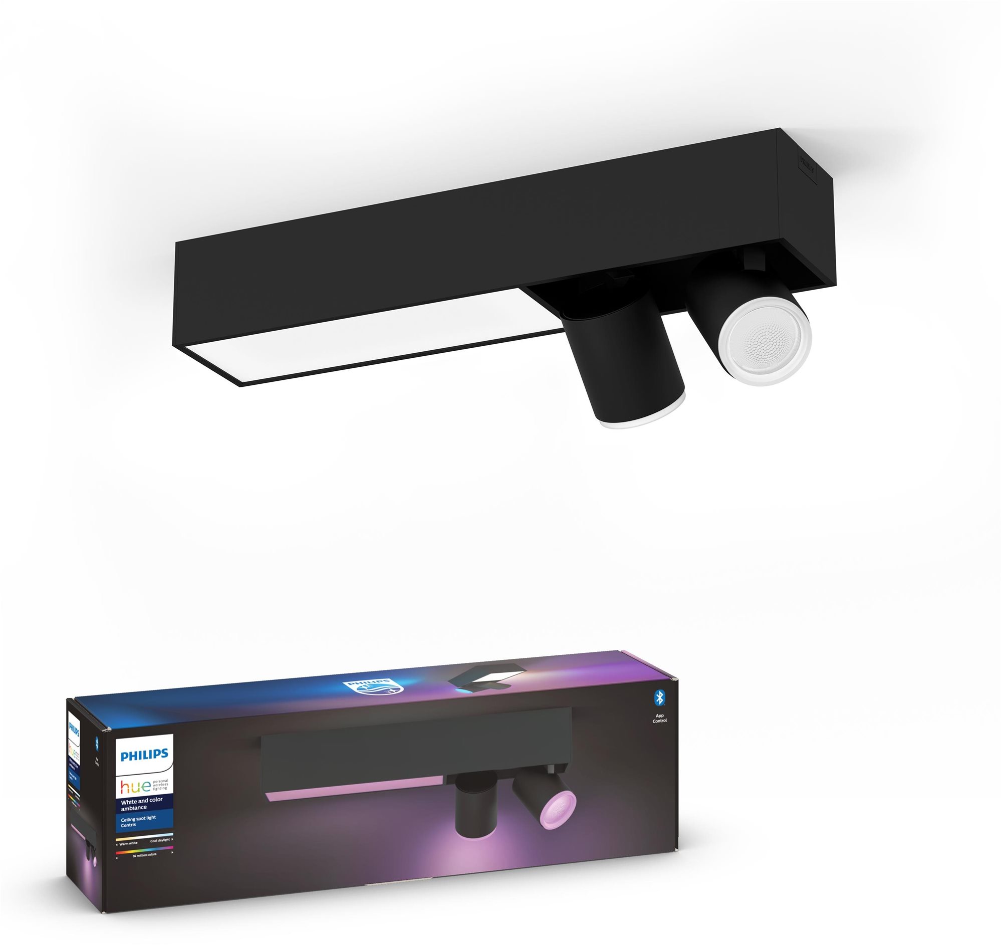 Philips Hue White and Color Ambiance Centris 2L Ceiling Čierna 50610/30/P7