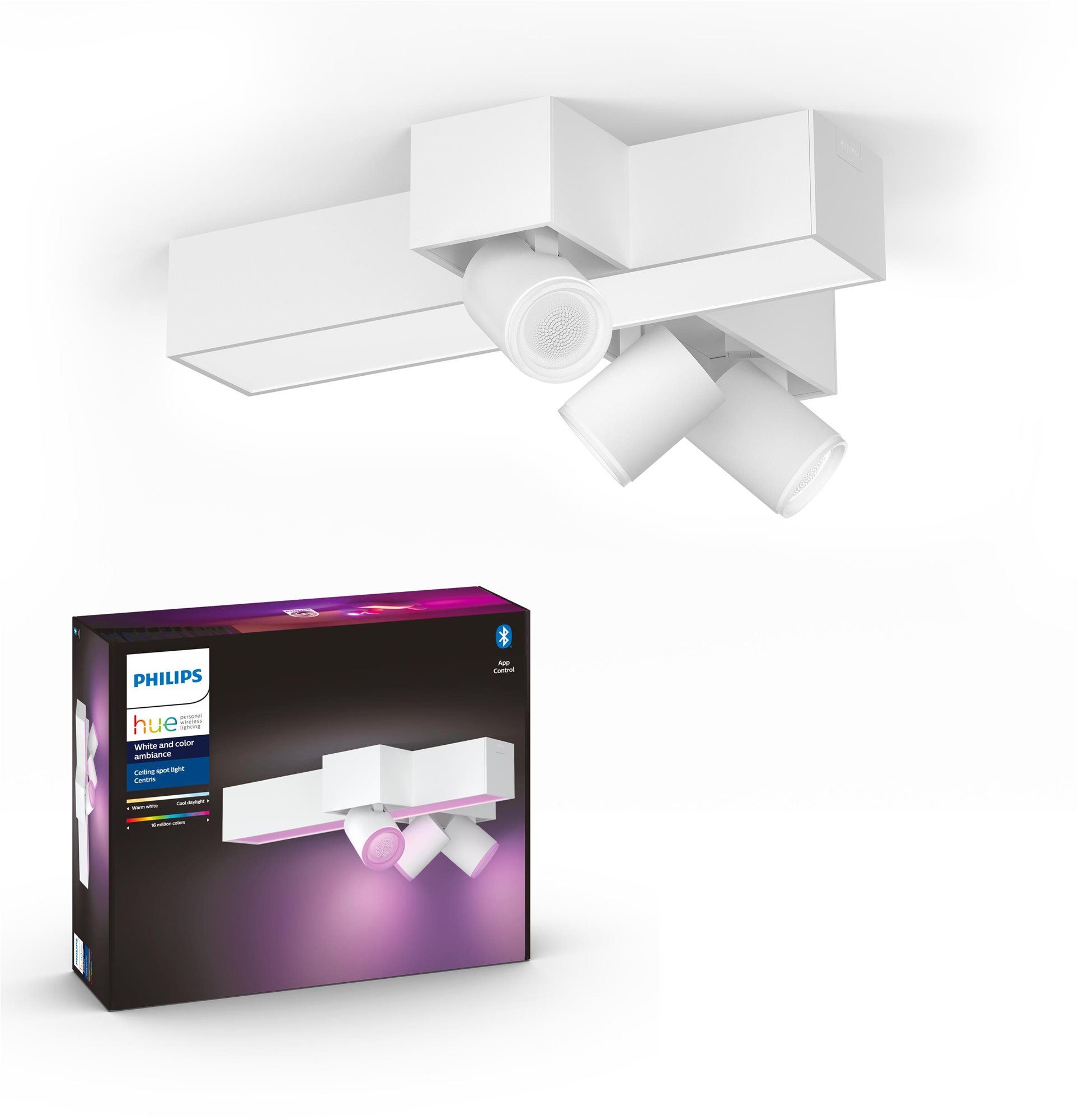Philips Hue White and Color Ambiance Centris 3L Cross Ceiling Biela 50608/31/P7