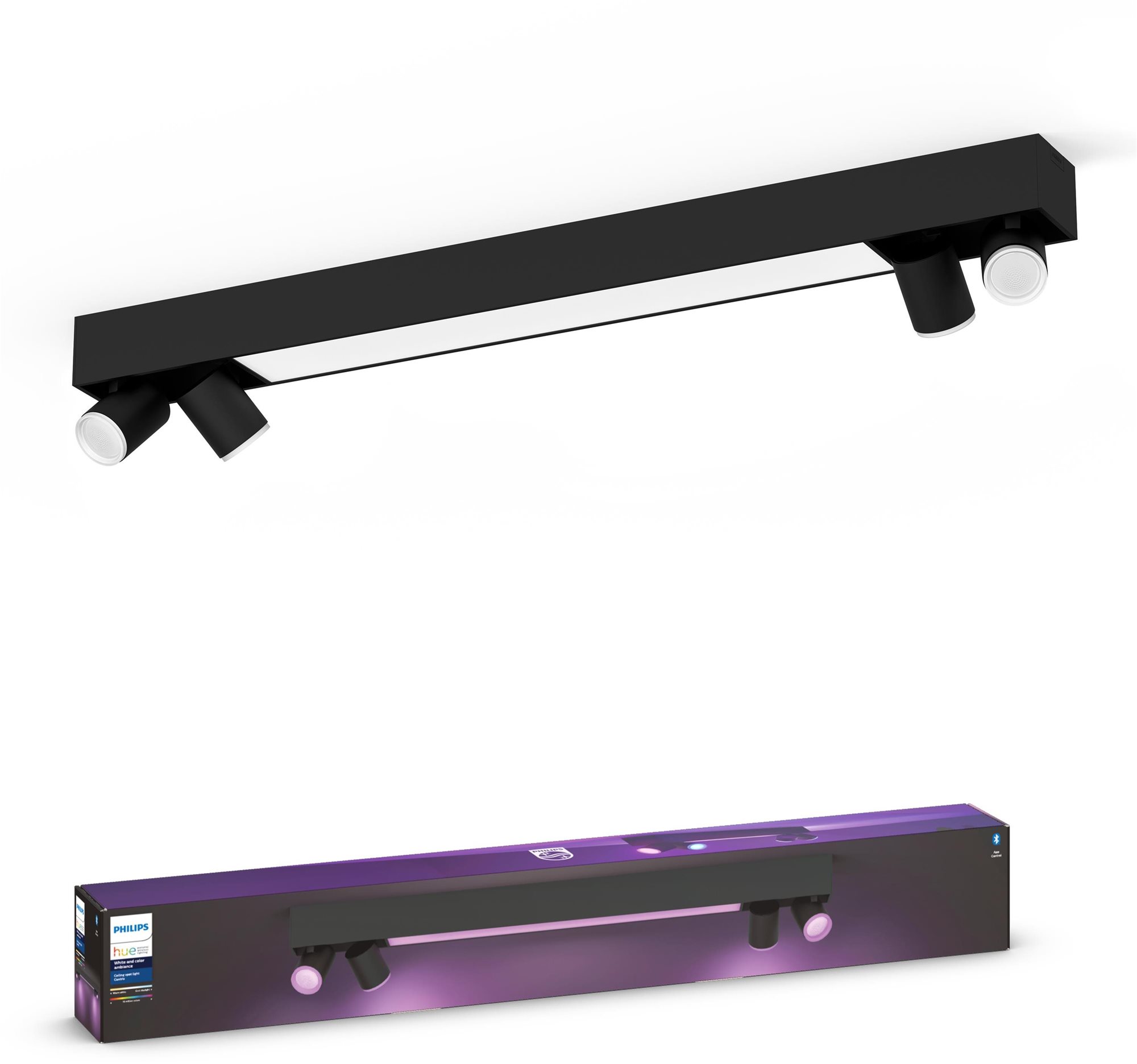 Philips Hue White and Color Ambiance Centris 4L Ceiling čierne 50607/30/P7