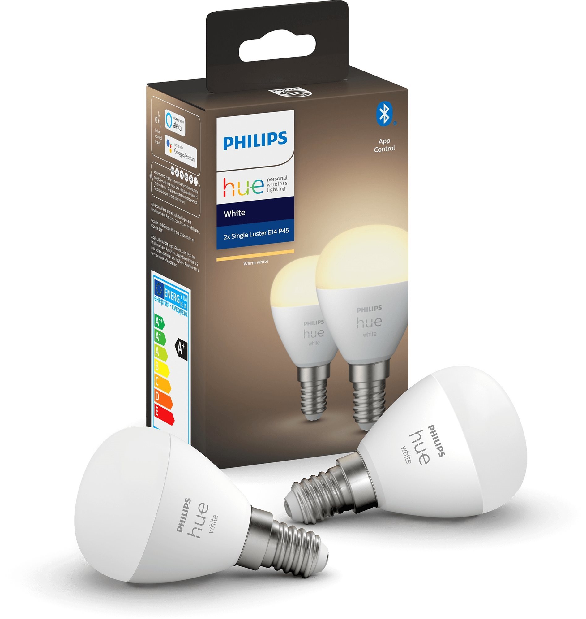 Philips Hue White 5,7W E14 - Kvapka, sada 2 ks