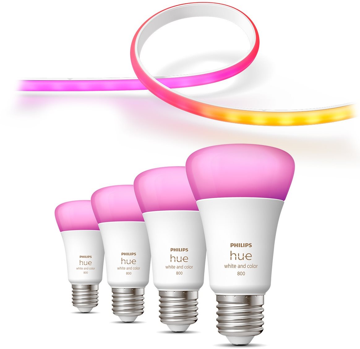 Philips Hue Gradient Lightstrip + White and Color Ambiance 6,5 W 800 E27 4 ks