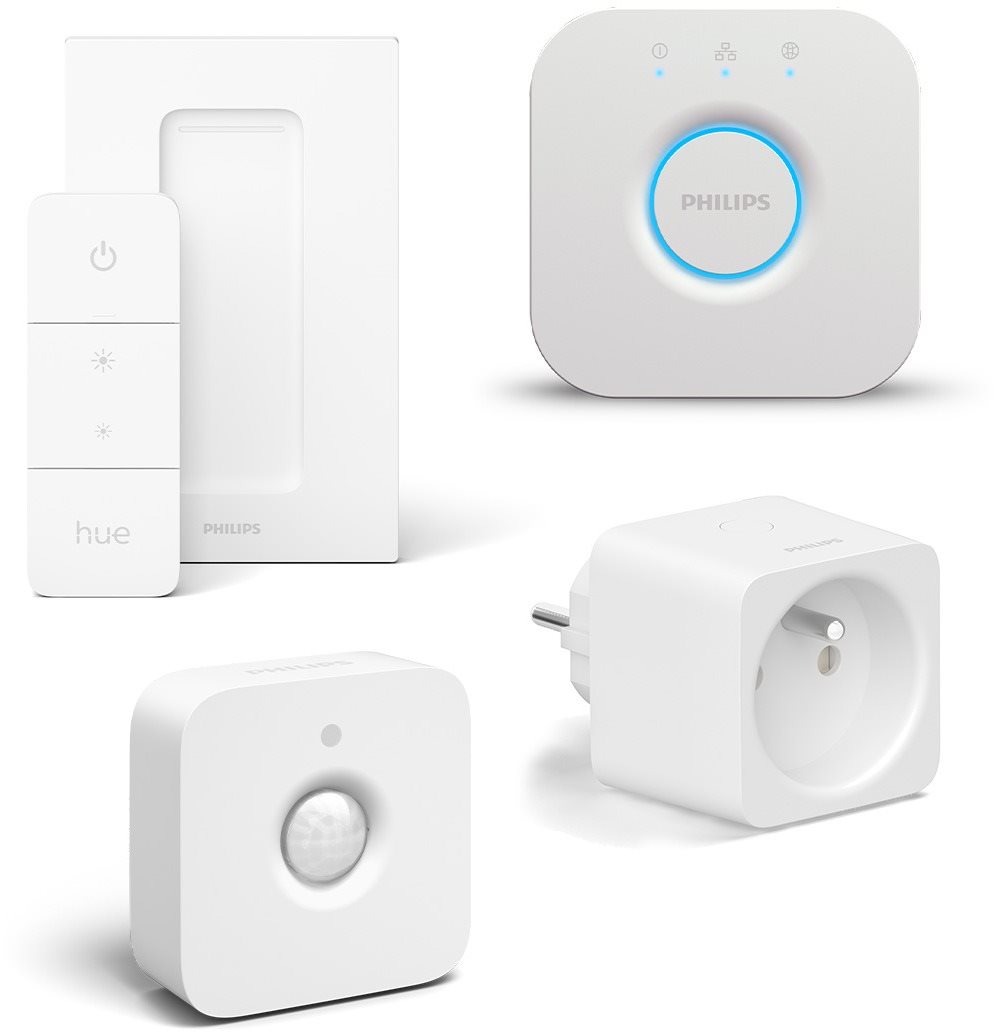 Philips Hue Dimmer Switch EÚ/UK v2 + Philips Hue Motion Sensor EÚ + Philips Hue 1× Smart plug BE/FR
