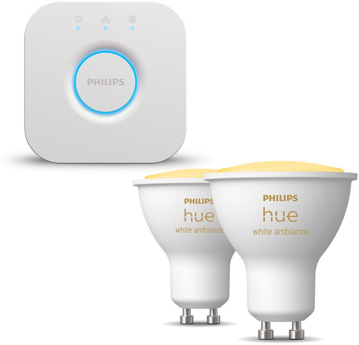 Philips HueWA 4.3 W GU10 2P EUR + Philips HUE Bridge EÚ