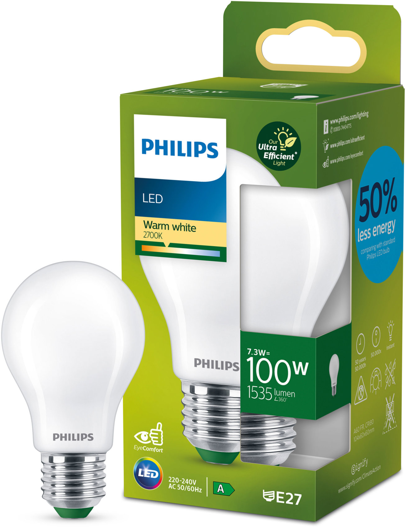 Philips LED 100WA60 E27 2700K FR UE SRT4