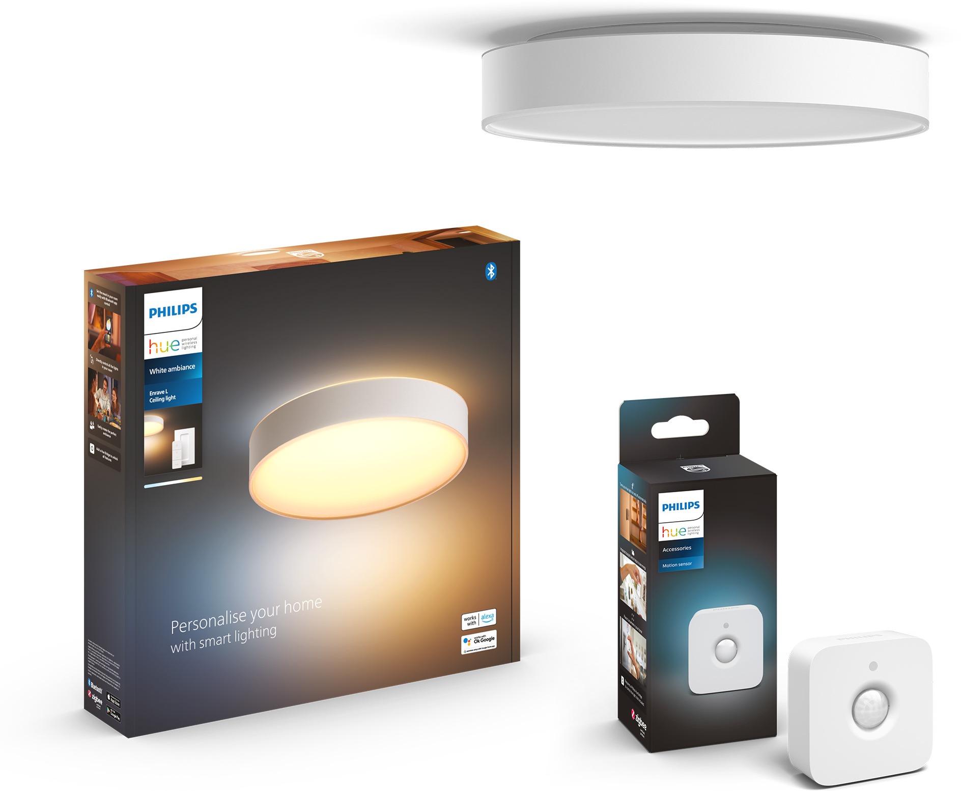 Philips Hue Enrave L biela + Philips Hue Motion Sensor