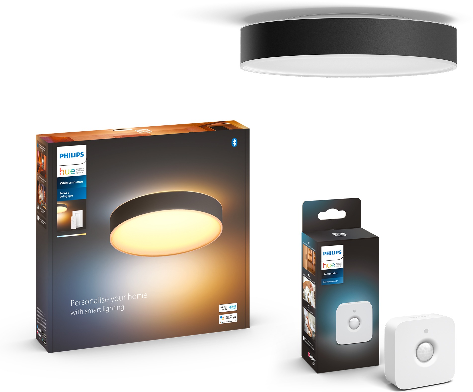 Philips Hue Enrave L čierna + Philips Hue Motion Sensor