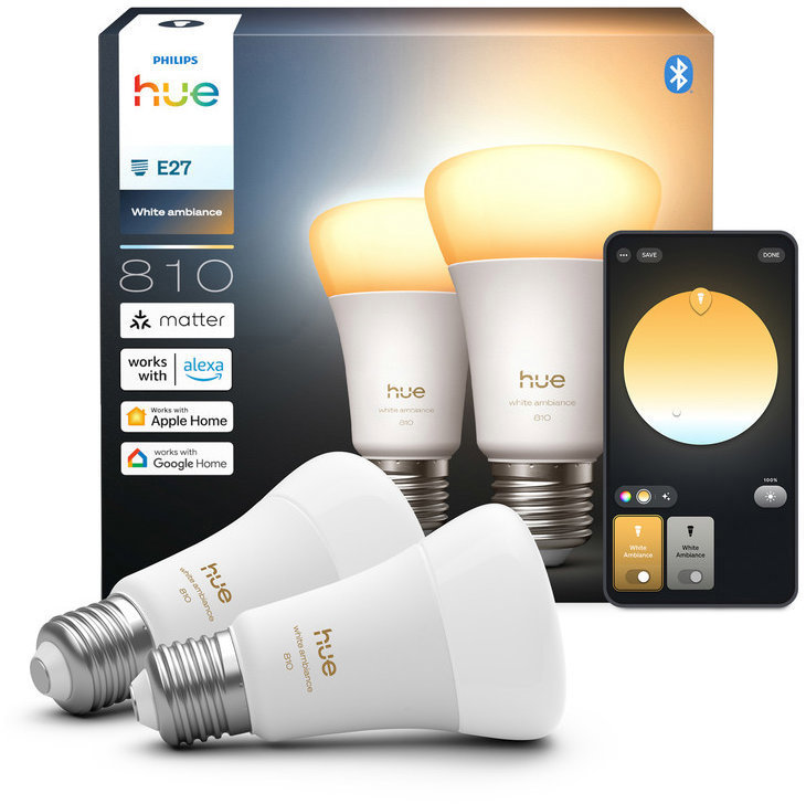 Philips Hue White Ambiance 6 W 810 E27 2 ks