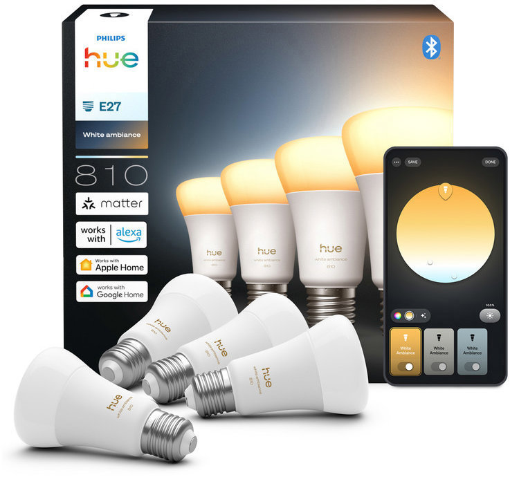 Philips Hue White Ambiance 6 W 810 E27 4 ks