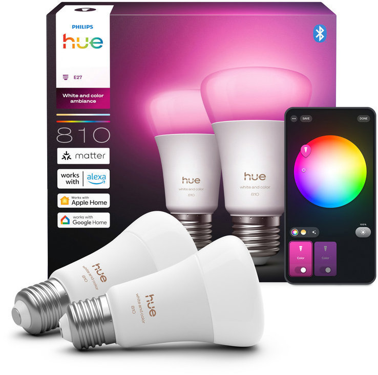 Philips Hue White and Color Ambiance 6 W 810 E27 2 ks
