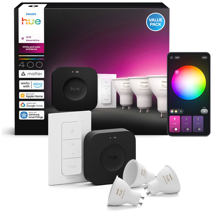 Philips Hue White and Color Ambiance 5 W GU10 Starter Kit PRO