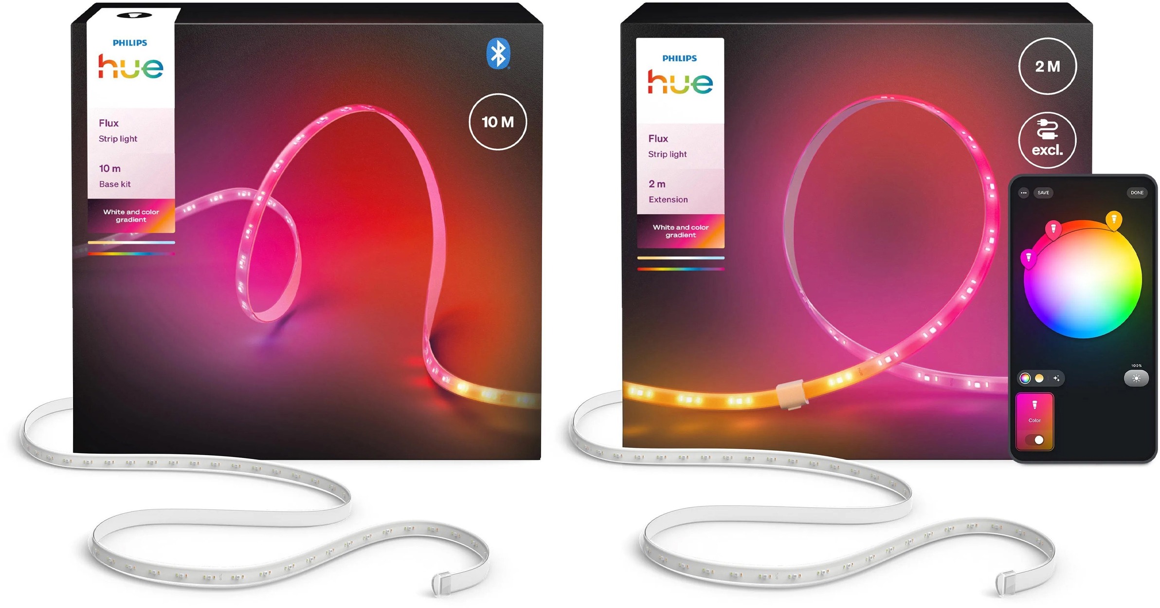 Philips Hue Flux strip light 10 m + Hue Flux Strip Light Extension 2 m