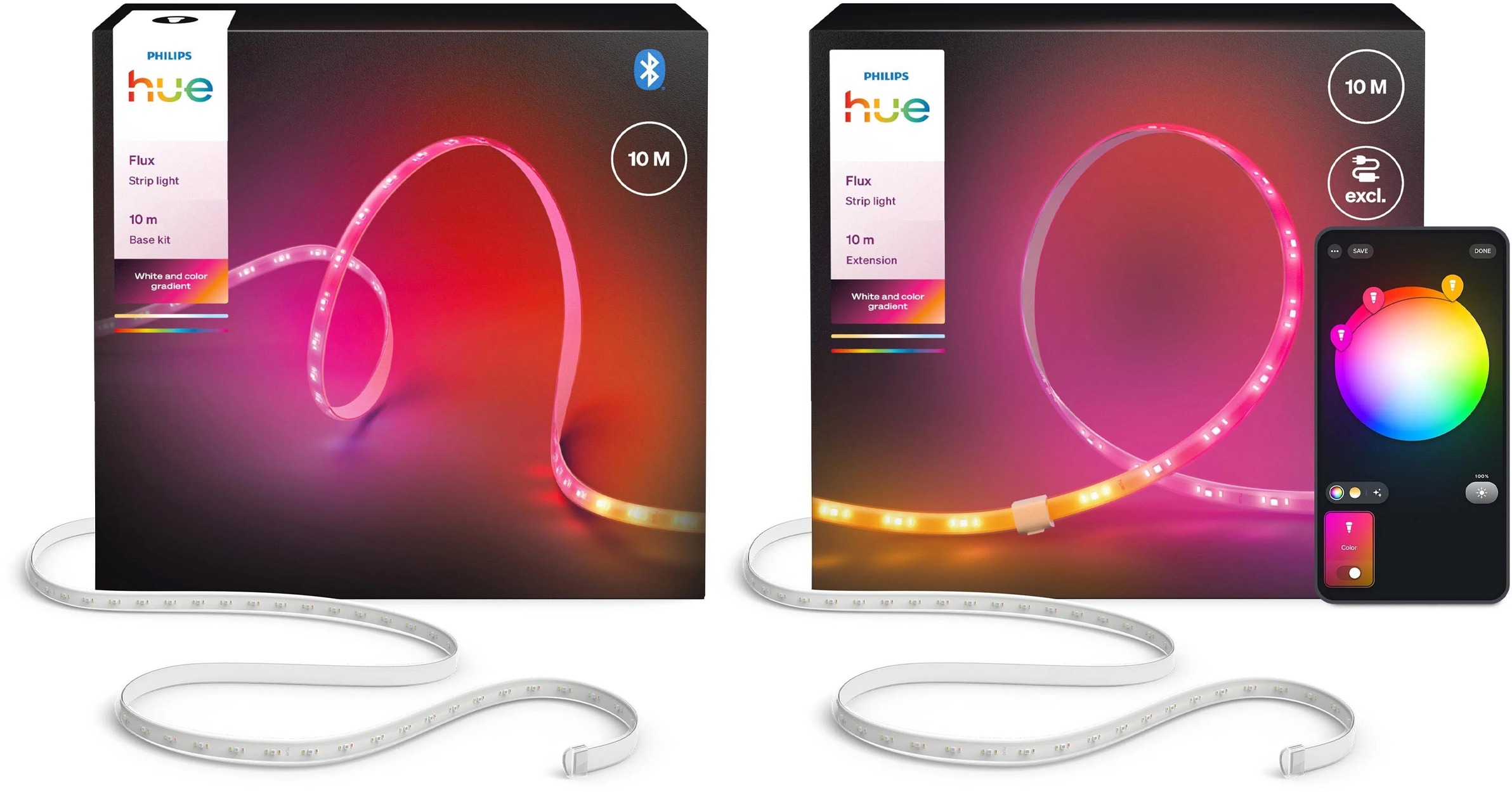Philips Hue Flux strip light 10 m + Hue Flux Strip Light Extension 10 m