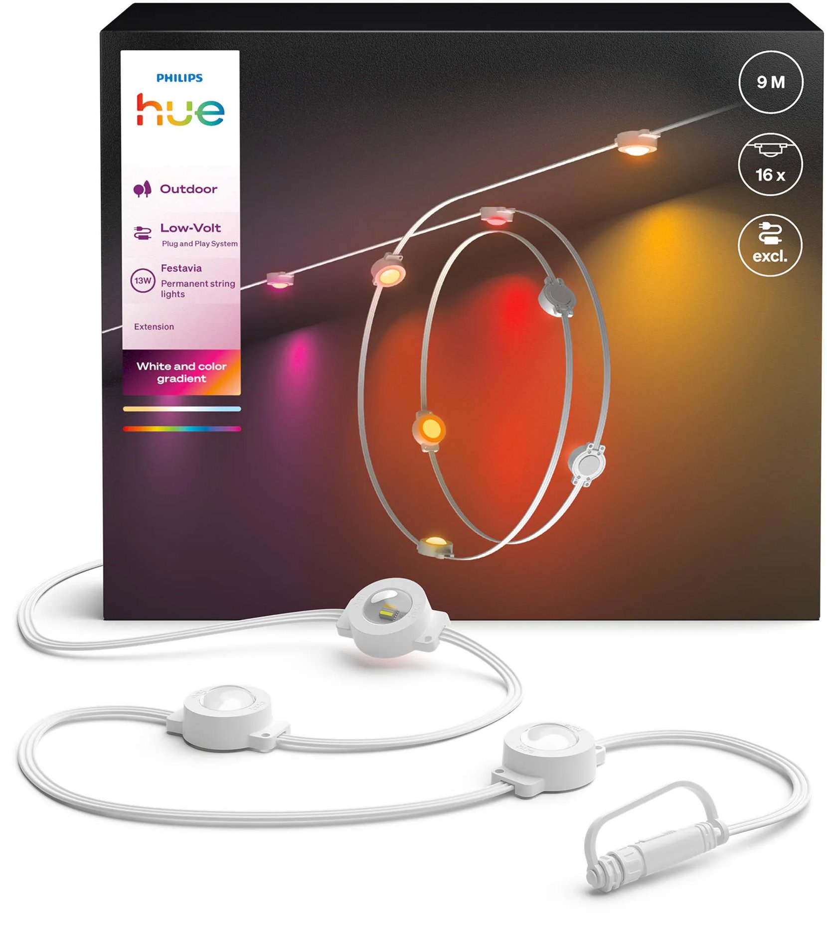 Philips Festavia permanent 9 m 16 pod, biela, extension
