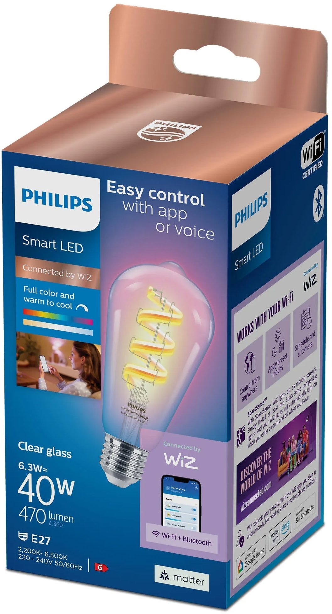 Philips Smart LED WFB 40 W ST64 E27 RGB