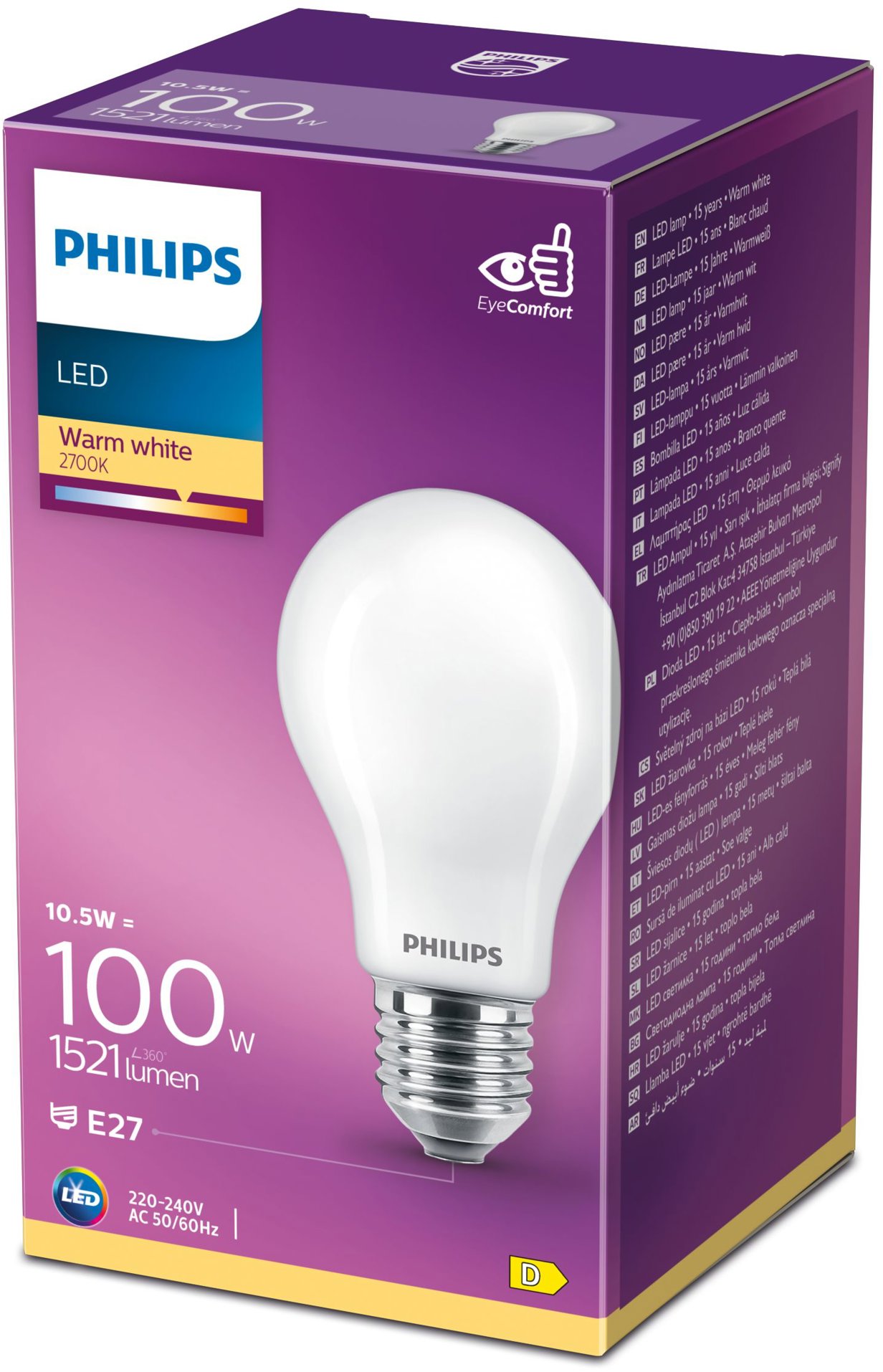 Philips Classic A60, E27, 100 W, teplá biela