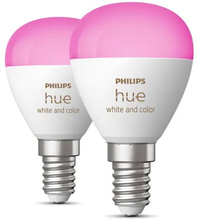 Philips Hue White and Color Ambiance 5,1 W E14 Kvapka 2 ks