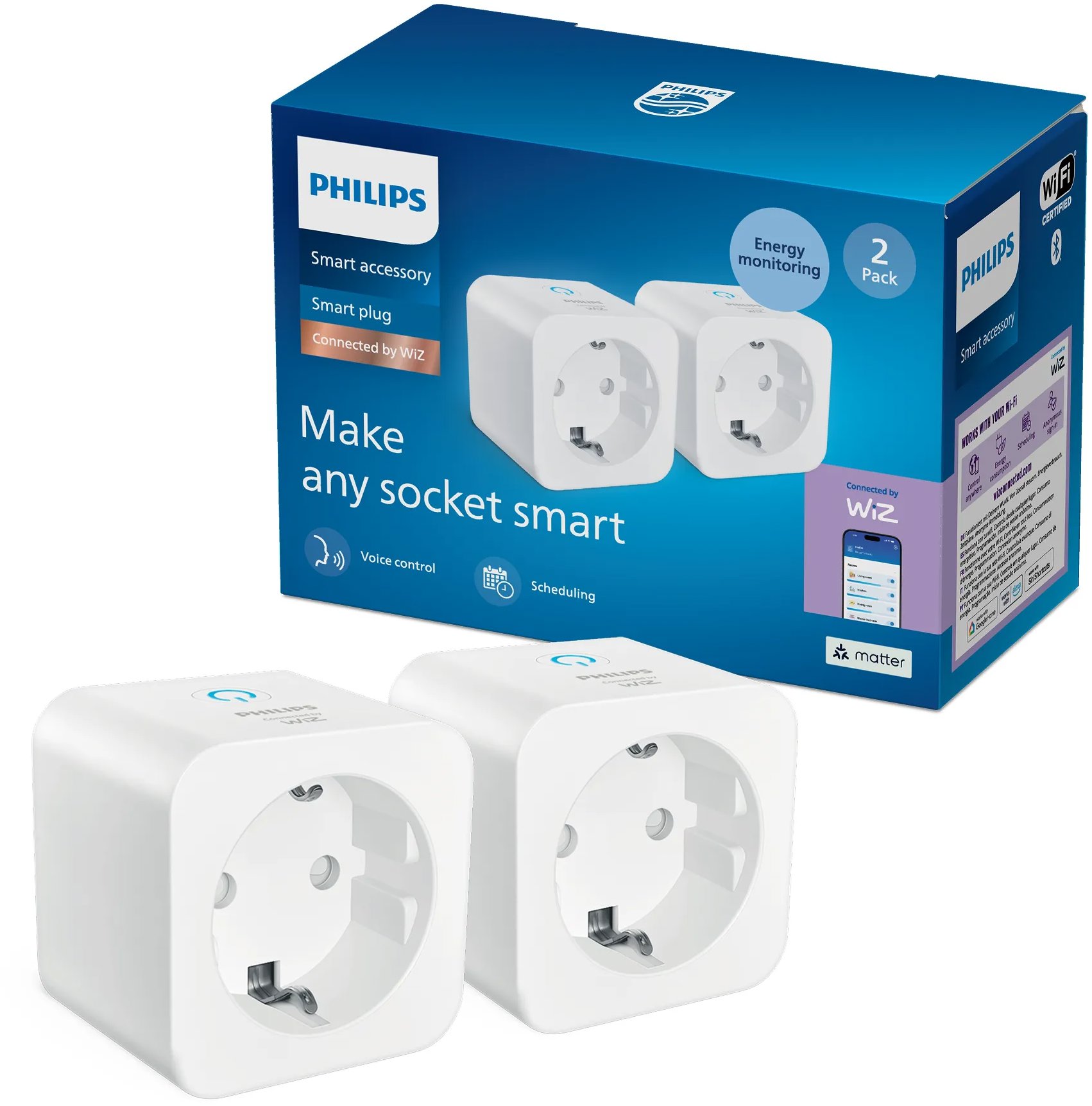 Philips Smart Plug Type-F 2PK Matter