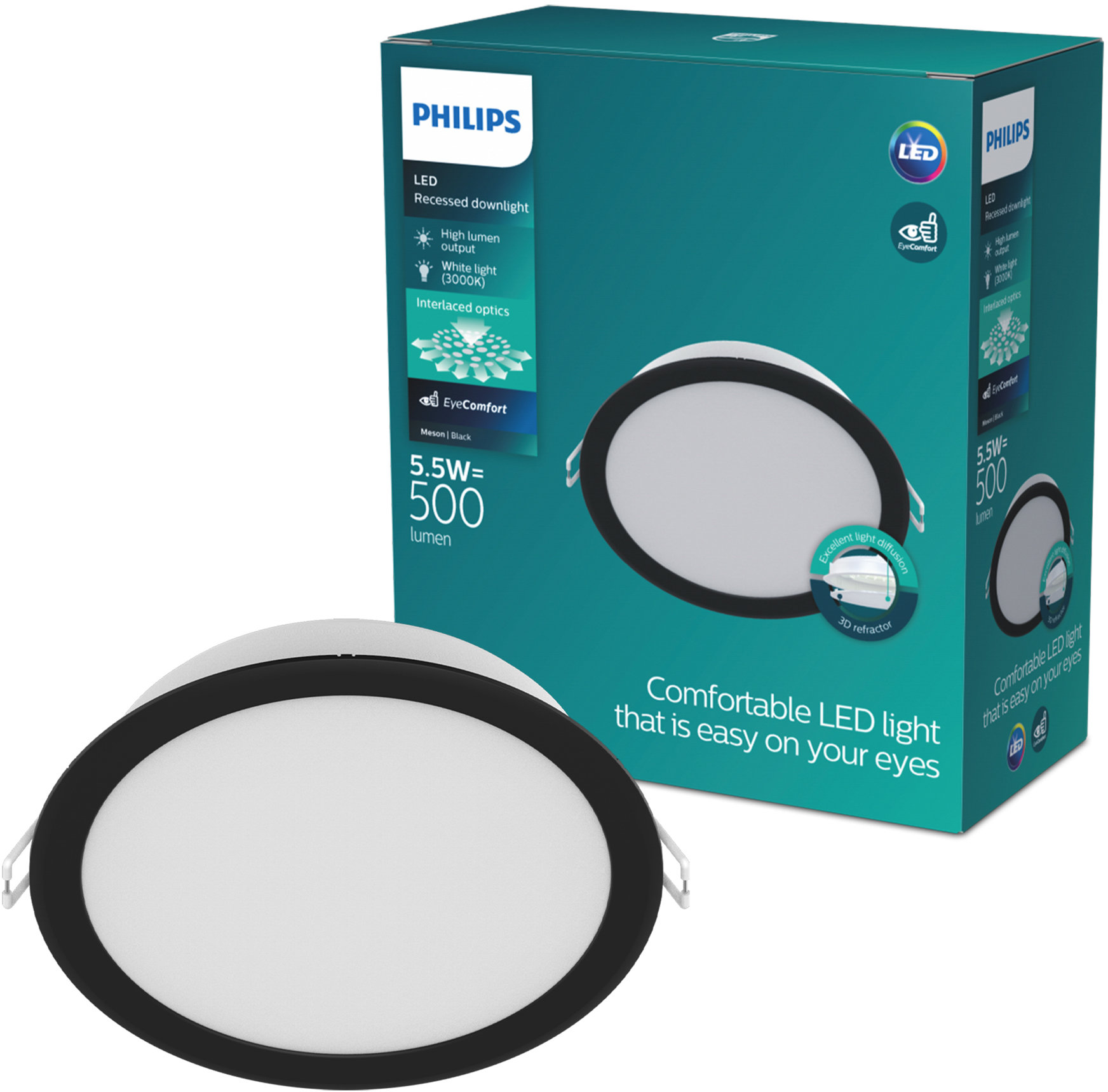Philips MESON 080 5.5 W 30K BK recessed