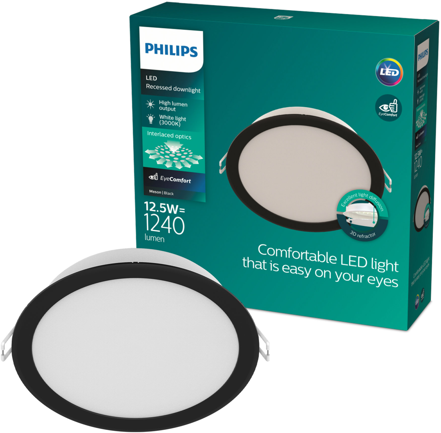 Philips MESON 125 12.5 W 30K BK recessed