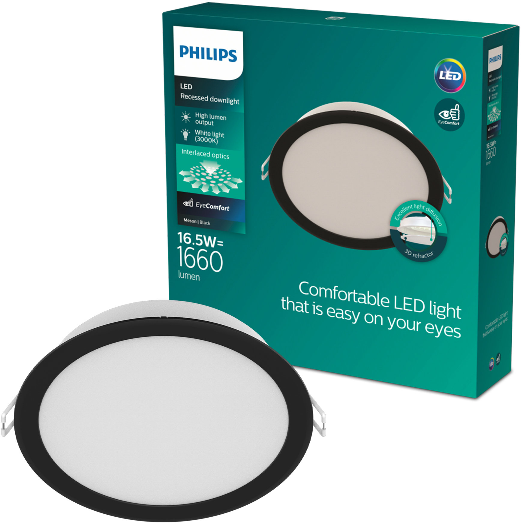 Philips MESON 150 16.5 W 30K BK recessed