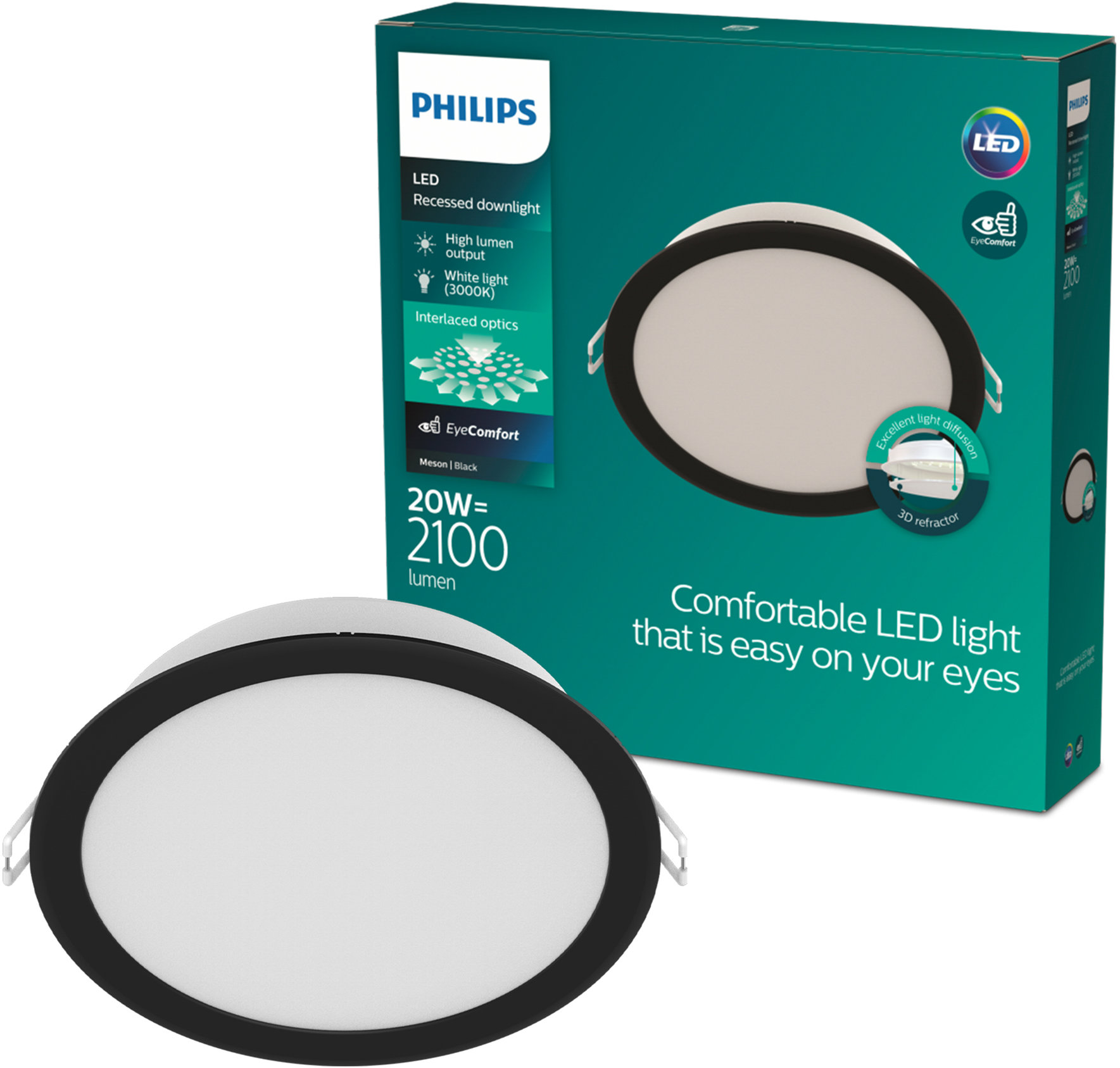 Philips MESON 175 20 W 30K BK recessed