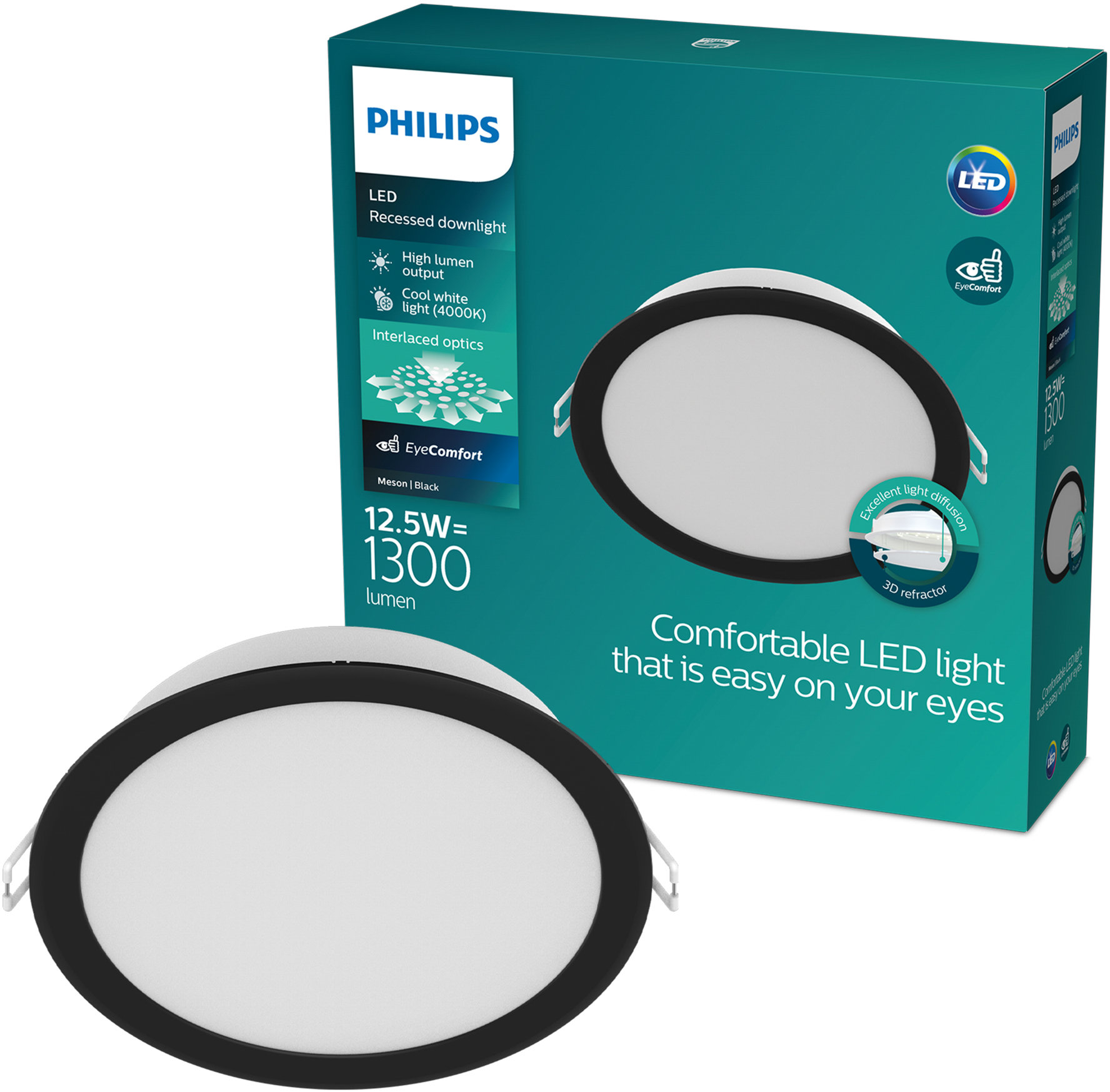 Philips MESON 125 12.5 W 40K BK recessed